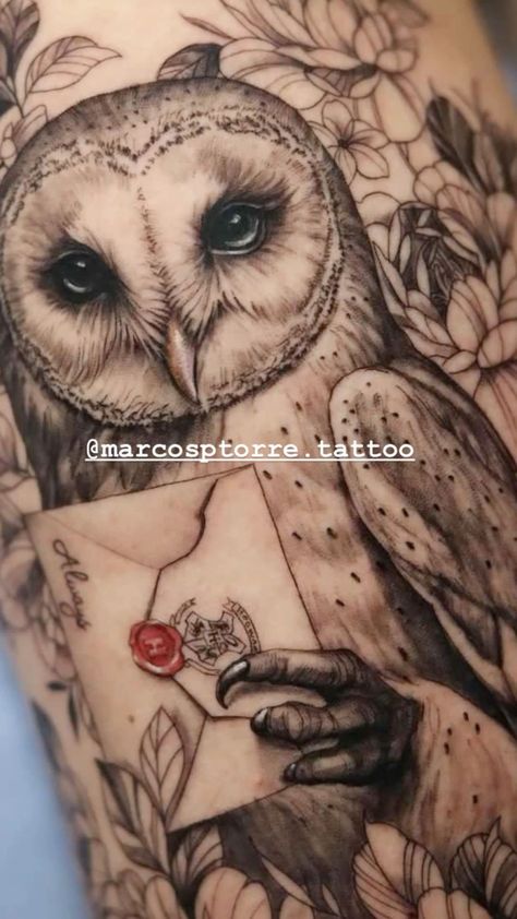 Owl Hand Tattoo For Women, Harry Potter Tattoos Hedwig, Harry Potter Hedwig Tattoo, Hedwig Tattoo Harry Potter, Harry Potter Owl Tattoo, Snow Owl Tattoo, Snowy Owl Tattoo, Hedwig Tattoo, Owl Harry Potter