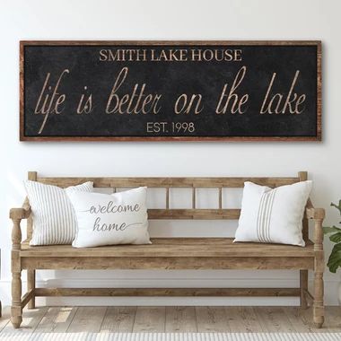 Lake Life Decor, Custom Lake House Signs, Lake House Sign, Rustic Lake Houses, Lake House Signs, House Signs, Lake Signs, Lake Art, Lake House Decor