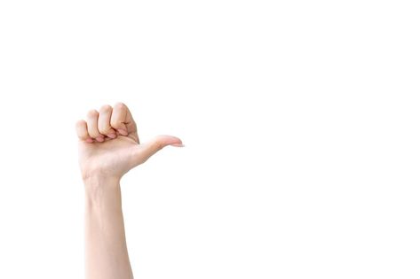 Pointing thumb. Advertising background. Promotional information. Female hand showing something invisible isolated on white empty space. Hands Pointing Reference, Finger Pointing Reference, Pointing Pose Reference, Hand Pointing, Advertising Background, Female Pose, Pose Inspiration, Pointing Hand, Female Pose Reference