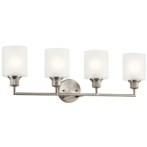 Lynn Haven™ 4 Light Vanity Light Brushed Nickel Bathroom Brushed Nickel, Lights Bathroom, Industrial Age, Vanity Lights Bathroom, Contemporary Vanity, Kichler Lighting, Transitional Bathroom Vanities, Metal Floor, How To Clean Metal