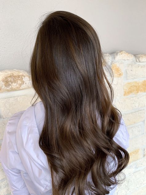 Chocolate Brownie Hair, Quiet Luxury Hair, Cocoa Hair Colour, All Brown Hair, Light Chocolate Hair, Cocoa Brown Hair, Shiny Brown Hair, Long Straight Brown Hair, Highlight Hairstyle