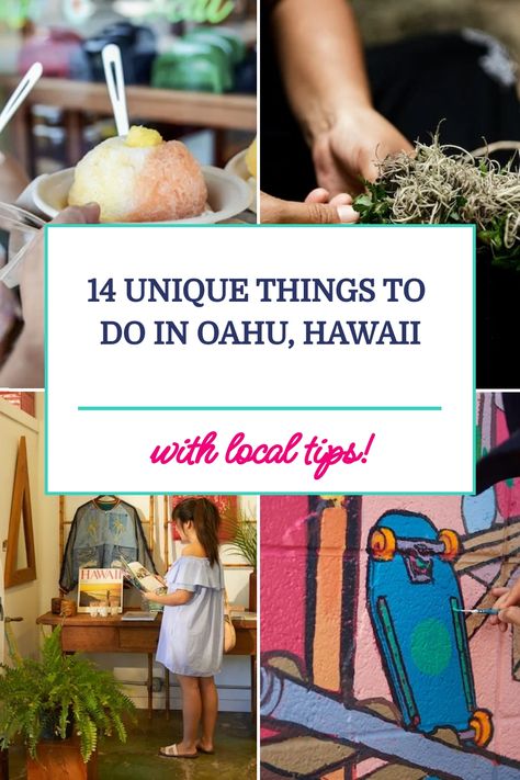 Pinterest pin that shows four unique activities to do in Oahu, Hawaii. Best Things To Do In Oahu With Kids, Things To Do In North Shore Oahu, Best Things To Do On Oahu, What To Do In Oahu, Things To Do In Hawaii Oahu, Oahu Hawaii Beaches, What To Wear In Oahu Hawaii, Oahu Packing List, Things To Do In Honolulu Hawaii