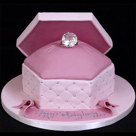 Pink Diamond Cake   http://qwikr.wordpress.com/2012/08/18/pink-diamond-cake-eavig/ Novelty Birthday Cakes, Ring Cake, Engagement Cakes, Specialty Cakes, Novelty Cakes, Pink Cake, Fancy Cakes, Shower Cake, Box Cake