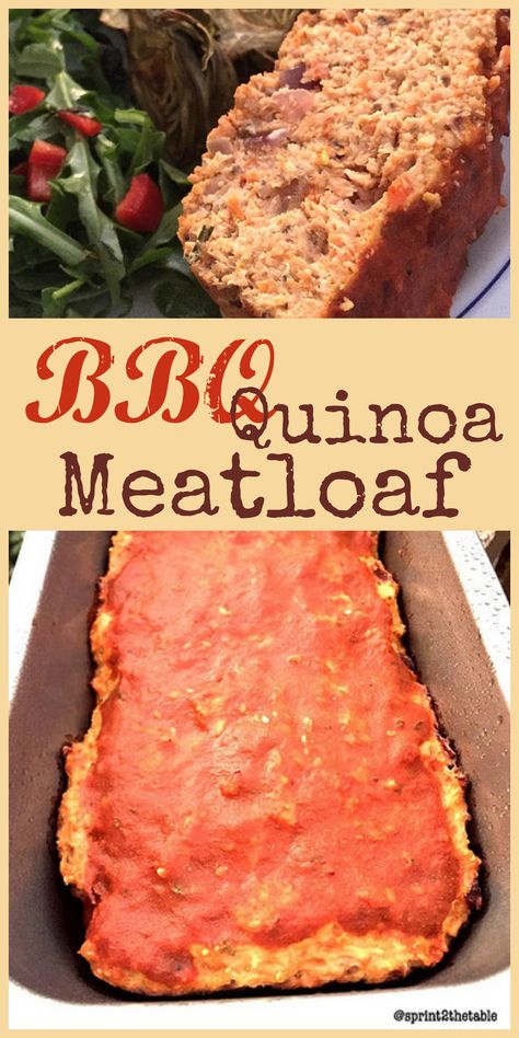 BBQ Quinoa Meatloaf - Gluten-free meatloaf with a BBQ twist. Perfect for football watching! Meatloaf With Quinoa, Bbq Quinoa, Gluten Free Turkey Meatloaf, Quinoa Meatloaf, Quinoa Turkey, Jessica In The Kitchen, Beef Freezer Meals, Gluten Free Meatloaf, Cauliflower Vegan