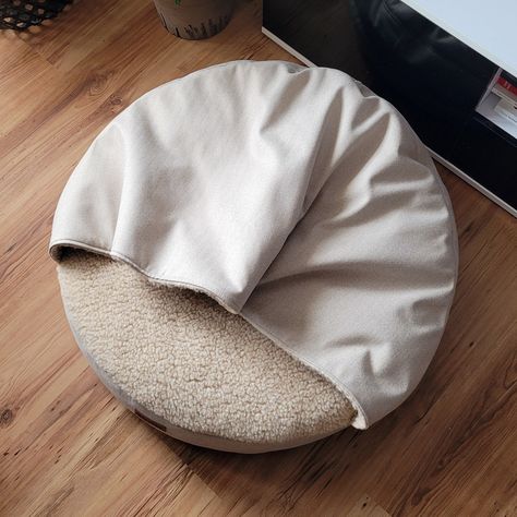 Dog Snuggle Bed, Preppy Finds, Cat Bed Ideas, Dog Cave Bed, Cozy Cave Dog Bed, Cave Dog Bed, Dog Cave, Cave Bed, Nest Bed