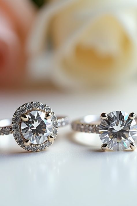 Circle diamond engagement rings