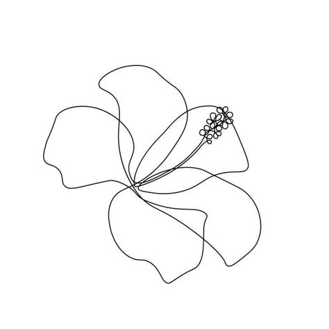 Hibiscus Drawing, Hawaiian Flower Tattoos, Hibiscus Flower Tattoos, Hibiscus Tattoo, Flower Line Art, Line Art Flowers, Floral Line Art, Wave Tattoo, Simple Artwork