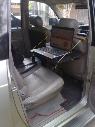 Make Laptop Table for Your Car : 7 Steps - Instructables Car Laptop Holder, Diy Car Table, Car Office Organization, Lap Desk For Kids, Tire Table, Car Desk, Car Living, Car Table, House Organization