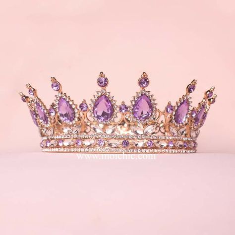 Rapunzel Sweet 16 Dress, Purple Crown Aesthetic, Rapunzel Quinceanera Dress, Crowns Purple, Quince Crowns, Rapunzel Crown, Purple Quince, Quinceanera Jewelry, Quinceanera Crown