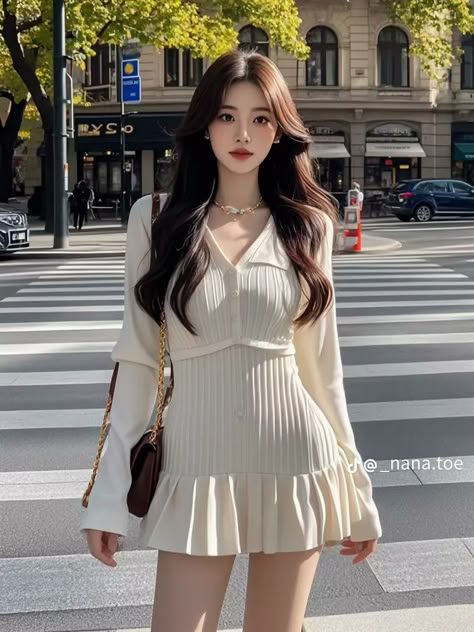 Pastel Dresses Casual, Luxury Outfits Women, Neat Casual Outfits, Fair Outfits, Branded Outfits, Min Ji, Korean Casual Outfits, Photography Posing Guide, Shirts Women Fashion