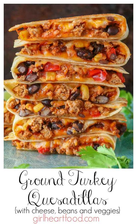 Ground Turkey Quesadillas, Turkey Quesadilla, Turkey Recipes For Dinner, Ground Turkey Recipes For Dinner, Quesadilla Recipes Easy, Ground Turkey Recipes Easy, Cheese Turkey, Healthy Turkey Recipes, Ground Turkey Recipes Healthy