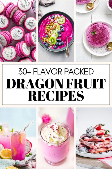 Dragon fruit's mild flavor & vibrant color make it a great addition to both sweet & savory dishes. Here are 30+ recipes that use dragonfruit. Dragonfruit Ice Cream, Frozen Dragon Fruit Recipes, Dragon Fruit Recipe Meals, What To Make With Dragon Fruit, Things To Make With Dragon Fruit, Frozen Dragonfruit Recipes, Dragon Fruit Powder Recipes, Dragonfruit Desserts, Recipes With Dragon Fruit