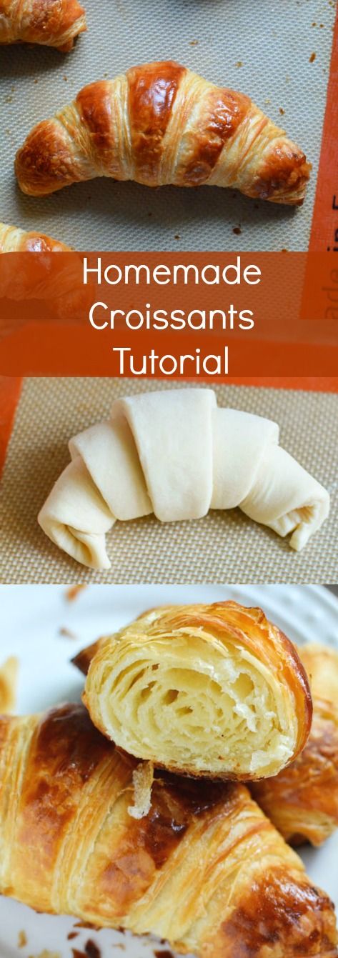 Homemade Croissants Recipe. Tons of step-by-step photos for these amazing buttery pastries. Croissants Recipe, Flavored Butters, Resepi Roti, Beautiful Baking, Recipe Bread, Homemade Croissants, Stuffed Bread, Cream Horns, Croissant Recipe