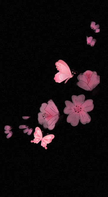 Cute Wallpapers In Black, Black And Baby Pink Wallpaper, Pink And Black Butterfly Wallpaper, Pink And Black Wallpaper Ipad, Flower Wallpaper With Black Background, Cute Girly Wallpapers Beautiful, Black And Pink Wallpaper Desktop, Flowers With A Black Background, Black Background With Flower