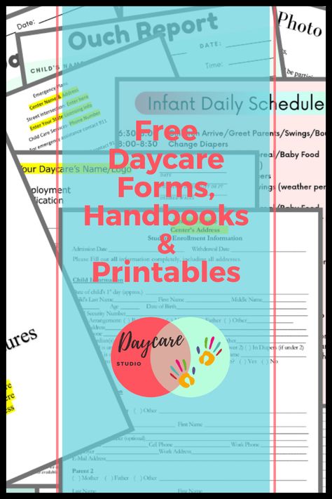 Childcare File Organization, Daycare Employee Handbook, Daycare Office Organization, Daycare Paperwork Printables, Daycare Handbook Template Free, In Home Daycare Prices, Daycare Sick Policy Printable, I’m Home Daycare Ideas, Daycare Mail