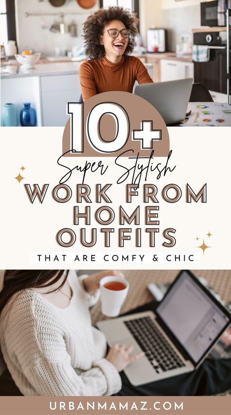 Looking for super stylish work from home outfits that are comfy and chic? Check out these comfy and chic work from home outfits that don't include sweatpants. Home Outfit Women, Home Outfit Comfy, Comfy Work From Home Outfits, Work From Home Outfit Ideas, Comfy Work Outfit, Wfh Outfits, At Home Outfits, Work From Home Outfit, Legitimate Work From Home