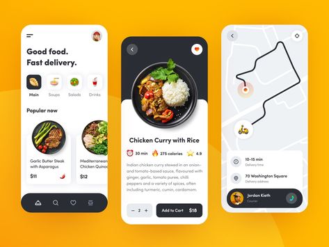 Chicken Curry Stew, Desain Ux, Curry Chicken And Rice, Food Ordering App, Restaurant App, Desain Ui, Food Delivery App, Mobile App Design Inspiration, Food Delivery Service