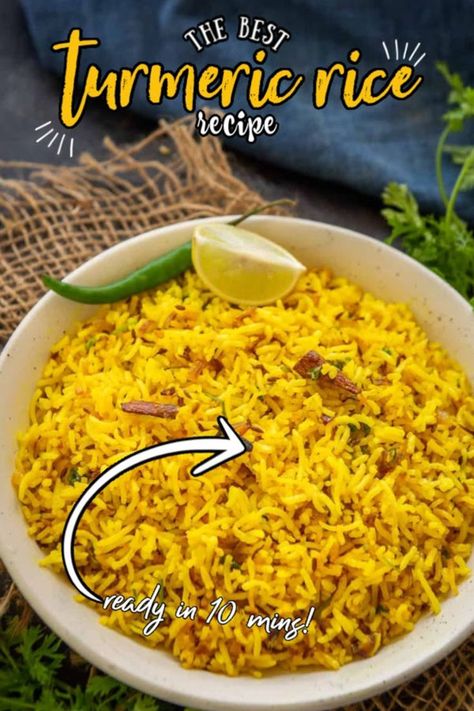 Turmeric Rice Recipe, Face Mask Turmeric, Mutton Curry Recipe, Turmeric Rice, Recipe Rice, Indian Rice Recipes, Turmeric Smoothie, Spiced Rice, Turmeric Face