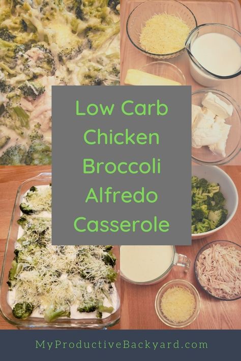 Low Carb Chicken Broccoli Alfredo Casserole #Keto #LowCarb #LCHF #KetoDiet #MyProductiveBackyard #Ketorecipes #Lowcarbrecipes Keto Chicken Broccoli Alfredo, Chicken Broccoli Alfredo Casserole, Low Carb Chicken Broccoli, Zucchini Cake Healthy, Keto Cabbage Recipe, Alfredo Casserole, Make Chicken Broth, Casserole Keto, Alfredo Sauce Recipe Homemade