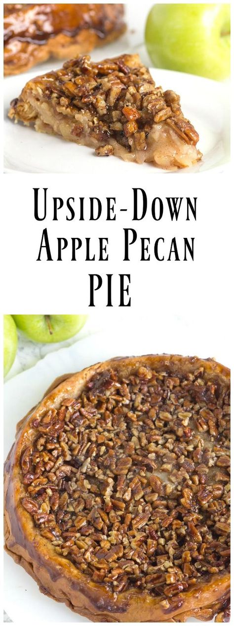 A truly unique recipe for Upside Down Apple Pecan Pie - everyone loves this fall pie recipe! Thanksgiving Dinner Menu List, Fall Pies Recipes, Award Winning Pies, Apple Pecan Pie, Southern Thanksgiving, Thanksgiving Dinner Menu, Menu List, Apple Pie Recipe, Pecan Pie Recipe