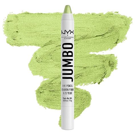 NYX PROFESSIONAL MAKEUP Jumbo Eye Pencil, Eyeshadow & Eyeliner Pencil - Matcha (Green) Jumbo Stick, Dramatic Eyeshadow, Art Tricks, Nyx Jumbo Eye Pencil, Eyeshadow Crayon, Jumbo Eye Pencil, Bold Eyeliner, Shadow Liner, Creamy Eyeshadow