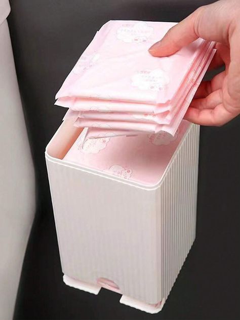 1pc Wall-Mounted Sanitary Napkin Storage Box, Toilet Paper Holder. Ideal Organizer For Bathroom, Bedroom, Kitchen, Office Etc.I discovered amazing products on SHEIN.com, come check them out! Tissue Paper Storage, Pink Storage Boxes, Sanitary Napkin Storage, Commercial Toilet, Craft Storage Box, Napkin Storage, Organizer For Bathroom, Aesthetic Bathroom, Towel Dispenser