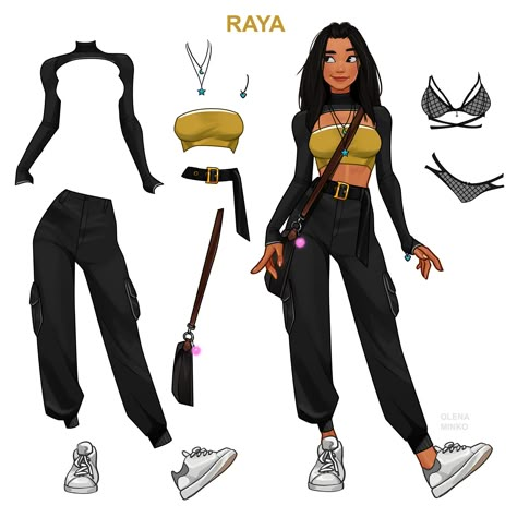 ArtStation - Raya Anime Outfit, Disney Princess Modern, Disney Princess Fashion, Disney Facts, Modern Disney, Disney Princess Art, Princess Style, Female Character Design, Digital Art Girl