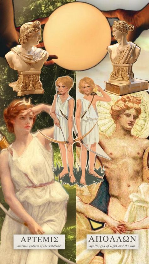 Collage Apollo Greek Mythology, Artemis Apollo, Apollo Aesthetic, Apollo Greek, Apollo And Artemis, Greek Symbol, Greek Mythology Gods, Greek Gods And Goddesses, Greek Mythology Art