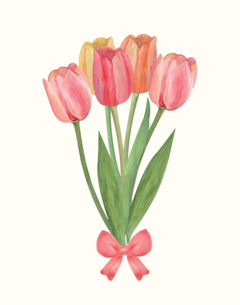 PINK watercolor tulips, 1 print, works best in 11x14 size, cute wall decor for dorm, bedroom, apartment etc. Pink Tulips Drawing Aesthetic, Watercolor Tulip Bouquet, Drawings For Room Wall Art Aesthetic, Water Colour Prints, Preppy Posters For Room Print, Watercolor Room Decor, Photo Prints Aesthetic, Pink Pictures For Wall, Dorm Wall Prints