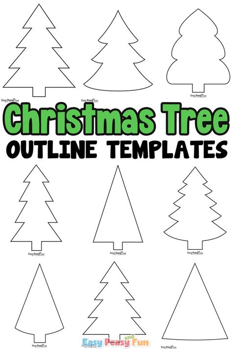 Free Printable Christmas Tree Templates - Easy Peasy and Fun Build A Christmas Tree Printable, Retirement Themes, Christmas Tree Templates, Christmas Tree Outline, Printable Christmas Tree, Easter Templates Printables, Printables Ideas, Christmas Tree Silhouette, Christmas Tree Printable