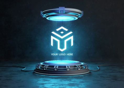 Futuristic pedestal for logo mockup | Premium Psd #Freepik #psd #logo #mockup #3d #branding Logo 3d Effect, 3d Branding, Glass Signage, مركز ثقافي, Office Logo, Design Club, Wall Logo, Sign Mockup, 3d Text Effect