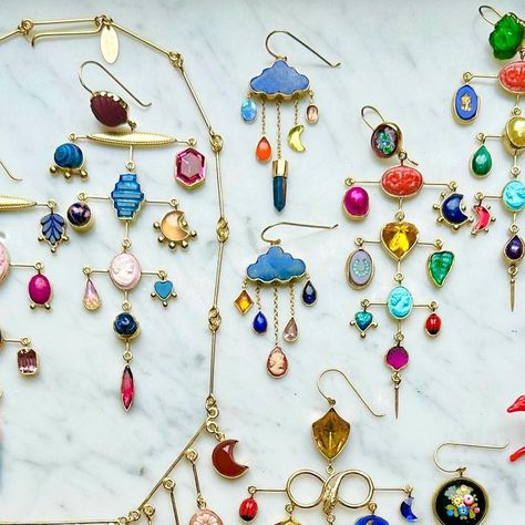 Grainne Morton on Instagram: "Newness at our Parisian Stockist @whitebirdjewellery 🕊️  #newin #whitebird #stgermain #paris #mismatchedearrings #charmnecklace #rainbowearrings #rainbowjewelry #chandelierearrings #girandoleearrings #cloudearrings #grainnenorton #lifeofajeweller #lifeofacollector #🕊️" Grainne Morton, Rainbow Jewelry, St Germain, Mismatched Earrings, Rainbow Earrings, White Bird, Chandelier Earrings, Charm Necklace, Unique Pieces