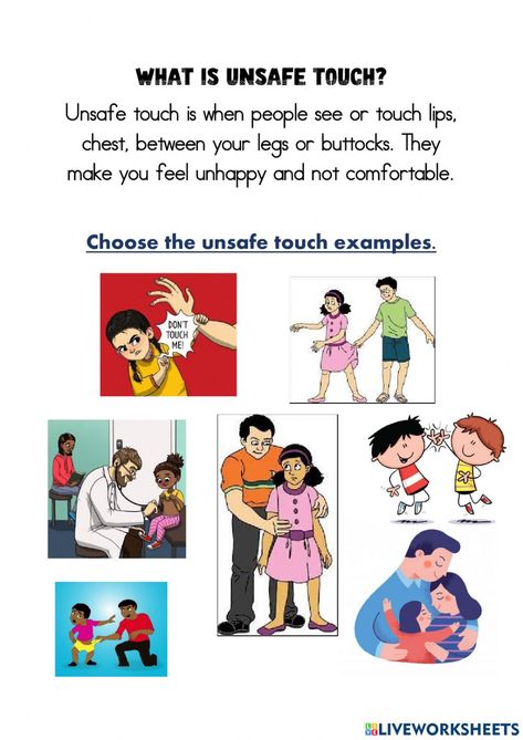 Safe Touch Activities, Safe And Unsafe Touch Activities, Good Touch Bad Touch Worksheet, Good Touch Bad Touch Activities, Good Touch Bad Touch Lessons Kids, Good Touch Bad Touch Posters, Body Safety For Kids, Good Touch Bad Touch, Bad Touch