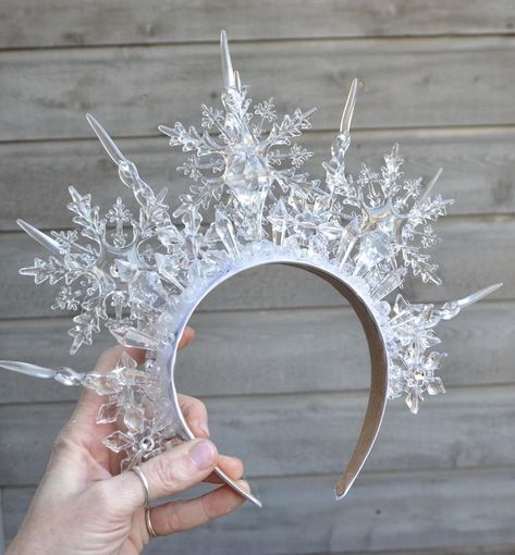 Snow Crown, Snowflake Crown, Queen Headpiece, Snow Queen Costume, Ice Queen Costume, Frozen Headband, Alice Headband, Headpiece Diy, Diy Crown