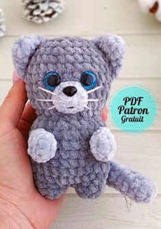 Bébé Chat Amigurumi PDF Modèle Gratuit au Crochet - Amigurumibox Chat Crochet, Crochet Heart Pattern, Cat Amigurumi, Nyan Cat, Free Pdf Pattern, Baby Cat, Teddy Bear Pattern, Bobble Stitch, Crochet Cat