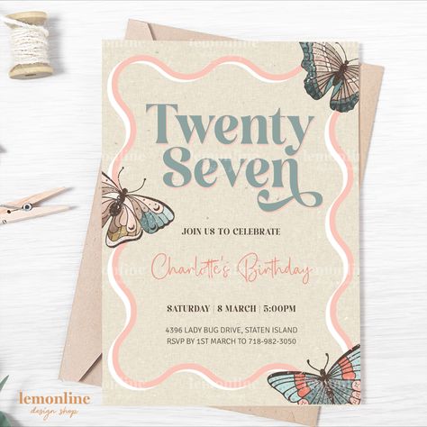 Transform your birthday bash with our captivating Wavy Border Butterfly Digital Invitation – a touch of magic for your celebration! #invitationforher #invitationwoman #butterflyinvite Butterfly Invite, Butterfly Invitation, Canva Keywords, Butterfly Invitations, Birthday Invites, Party Finger Foods, Boho Birthday, Birthday Invite, Digital Invitation