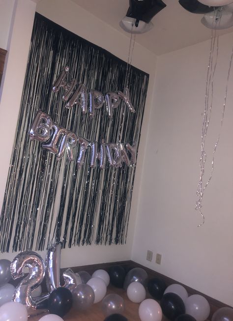 Black And Gray Birthday Decorations, Black And Silver Birthday Decorations 21, Silver 21st Birthday Decorations, Black Silver Party Decor, Black And Silver Theme Party Decoration, Black Silver Birthday Theme, Black And Silver Bday Decor, Birthday Party Black And Silver, Black And Silver Themed Birthday Party