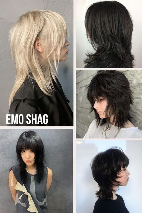 Choppy Emo Hair, Goth Girl Haircut, 2000s Emo Haircut, Disconnected Layers Haircut, Emo Haircut Tutorial, Emo Haircuts Long, Emo Girl Haircut, Emo Layered Hair, Grungy Haircuts