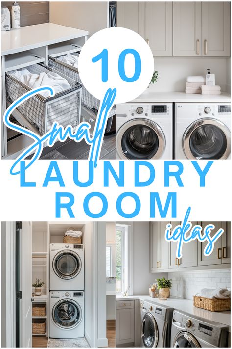 Discover how to make the most of your small laundry room with these smart, space-saving ideas! From shelving to decor, we've got you covered. #SmallLaundryRoom #LaundryRoomOrganization #SpaceSavingTips #HomeDecor #LaundryRoomInspo Update Small Laundry Room, Washer And Dryer Not Next To Each Other, Small Entryway Laundry Room Ideas, Mud Rooms With Laundry, Small Laundry Room Makeover On A Budget, Long Narrow Laundry Room Ideas, Small Bathroom Laundry Combo, Hidden Laundry Rooms, Small Laundry Space