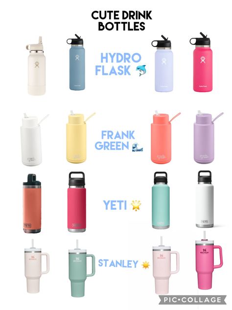 Trendy Water Bottle, Water Bottle School, School Backpack Essentials, Girly Christmas Gifts, Trendy Water Bottles, School Bag Essentials, Backpack Essentials, Bottle Ideas, Cute Water Bottles