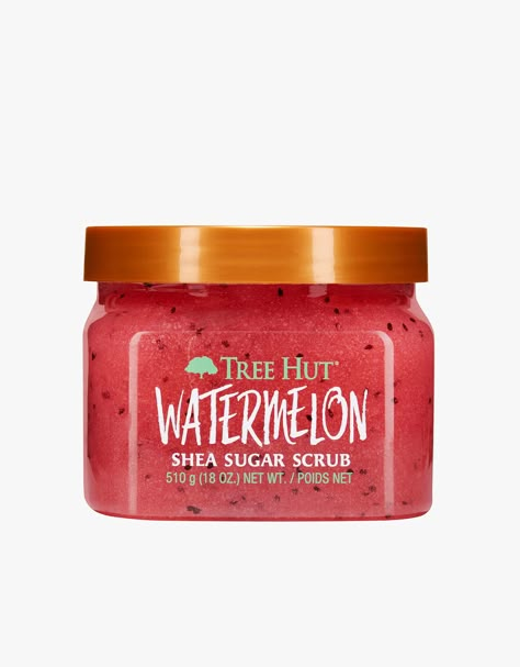 Our award-winning Tree Hut Shea Sugar Scrub gently exfoliates old skin with whole grain sugar to reveal your amazing, natural skin. Tree Hut Watermelon, Спонж Beauty Blender, Watermelon Scrub, Shea Sugar Scrub, Scrub Corpo, Watermelon Sugar, Nike Pro Shorts, Watermelon Fruit, Exfoliating Body Scrub