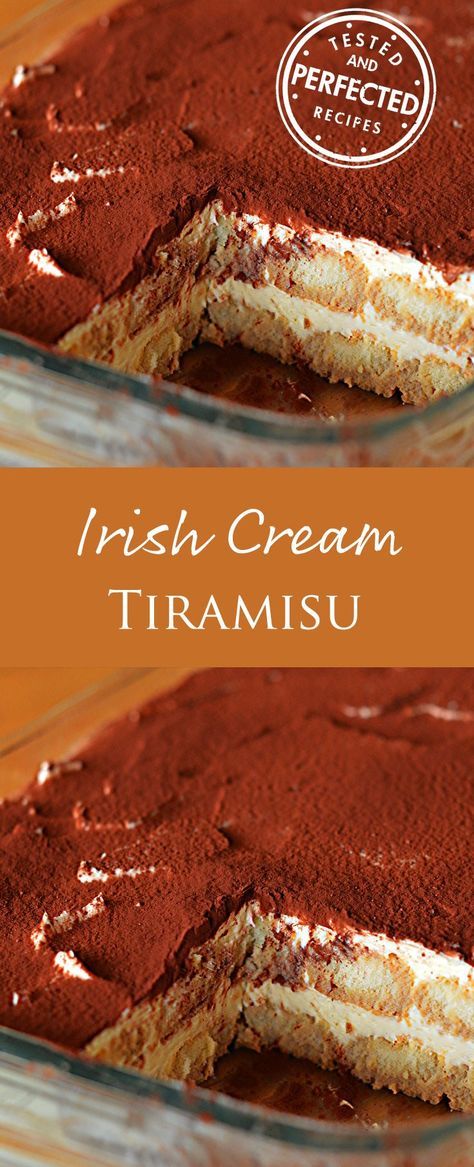 Irish Cream Tiramisu Irish Cooking, Once Upon A Chef, Mascarpone Cream, Irish Food, Baileys Irish, Tiramisu Recipe, Lady Fingers, Baileys Irish Cream, Mascarpone Cheese