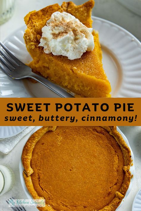 No southern Thanksgiving feast would be complete without a sweet potato pie! Besides it being rich and decadent, this pie is so very easy to make.  Old fashioned, timeless recipe creates a creamy smooth, silky filling and sweet, cinnamony buttery flavor.  With easy prep, this recipe will win you and your guests over! Sweet Potato Pie With Canned Sweet Potatoes, Sweet Potato Desserts Easy, Sweet Potato Pie With Vanilla Pudding, Sweet Potato Recipes Pie, Mini Sweet Potato Pie Recipes, Old Fashioned Sweet Potato Pie, Canned Sweet Potato Pie, Sweet Potato Pie Black People, Old Fashion Sweet Potato Pie Recipe