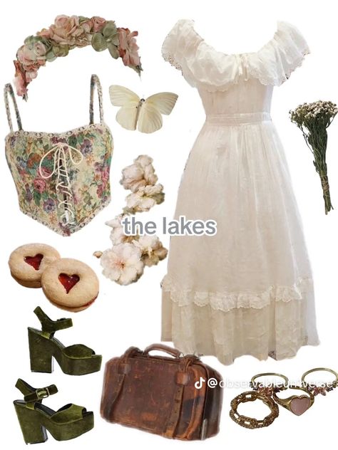 Soft Victorian Aesthetic Outfits, Flowercore Outfit, Hufflepuff Oc, Fae Core, Fairytale Outfits, Cottagecore Fits, Fairy Clothing, Cottage Core Dresses, Eclectic Outfits