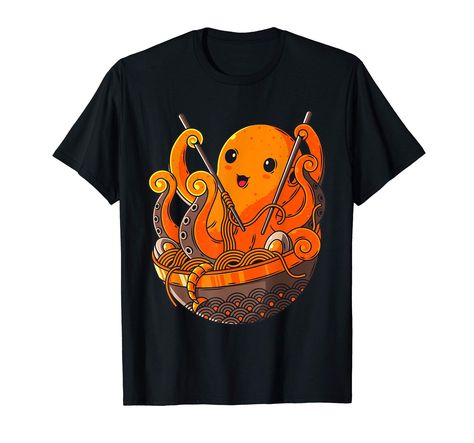 PRICES MAY VARY. Perfect octopus lover gift for anyone who loves octopus and ramen noodles. Features as kawaii octopus eating ramen. Cute little octopus ramen for Japanese culture lovers. Cute octopus apparel for women, men, and kids. Lightweight, Classic fit, Double-needle sleeve and bottom hem Octopus Food, Gian Galang, Octopus Eating, Japanese Octopus, Kawaii Octopus, Eating Noodles, Kawaii T Shirt, Eating Ramen, Cute Octopus