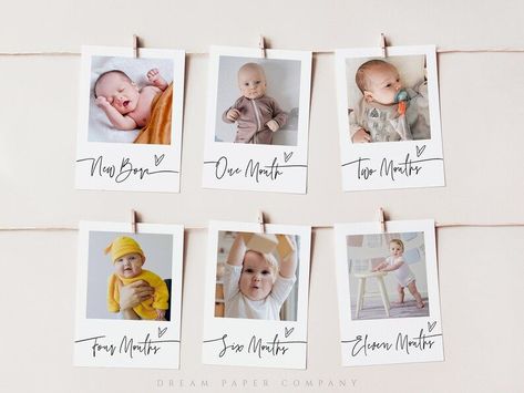 First Birthday Monthly Photo Banner, Milestone Birthday Photo Display, First Birthday Display Photos, Month Banner 1st Birthdays, A Year Of You First Birthday, Over The Years Photo Display, Milestone Picture Display First Birthdays, One Year Banner, 1st Birthday Monthly Photo Display