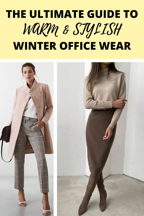 Sweater Skirt Work Outfit, Outfit Ideas Winter Office, Women’s Winter Work Fashion, Work Outfit Ideas Winter, Winter Boot Work Outfits, Nyc Winter Work Outfits For Women, Ceo Winter Outfits, Work Cold Weather Outfits, Cold Winter Business Outfits For Women