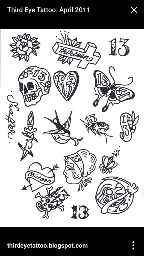 Friday the 13th Tattoos Matching Friday The 13th Tattoos, Friday 13th Tattoo Ideas, 13 Traditional Tattoo, Friday The 13th Flash Sheet, Cute Friday The 13th Tattoo Ideas, Friday The 13 Tattoo, Friday 13th Tattoo Flash, 13th Tattoo Ideas, Friday The 13th Tattoo Ideas