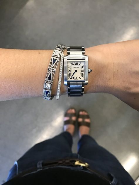 Cartier Watches Women, Cartier Tank Francaise, Tank Watch, Silver Pocket Watch, Swiss Army Watches, Cartier Santos, Cartier Tank, Cartier Watch, Leather Watch Bands