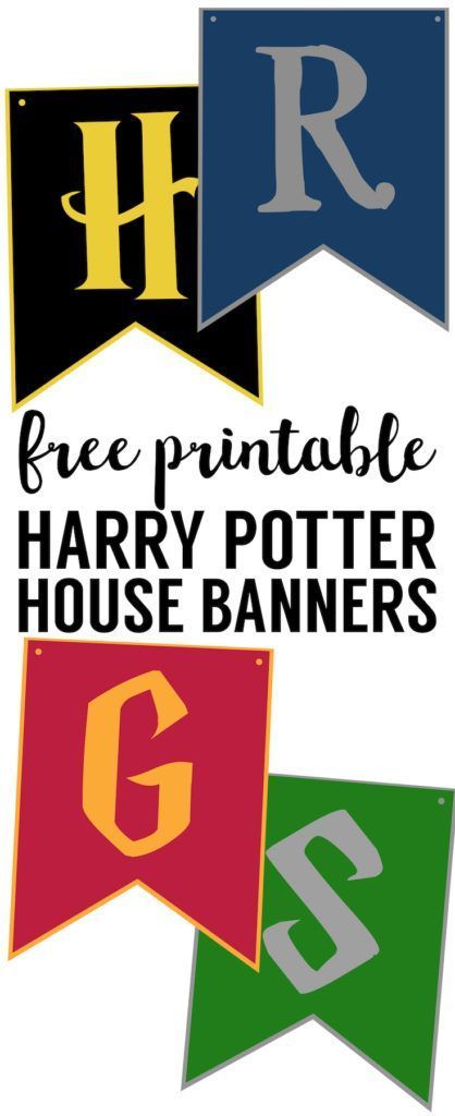 Harry Potter House Banners Free Printable. Hogwarts Crest printable. Hogwarts house banner pennant or Hogwarts signs are fun Harry Potter party decorations. Harry Potter House Banners, Hogwarts Sign, Harry Potter Banner, Harry Potter Party Decorations, Classe Harry Potter, Harry Potter Printables Free, Cumpleaños Harry Potter, Potter House, Harry Potter Bday